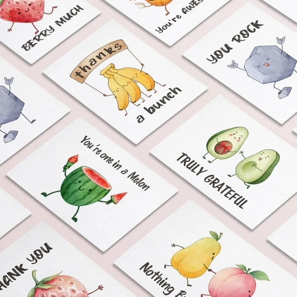 ▪️8 piece Funny Thank You Cards wtih Envelopes + 8 thank you stickers  ✨️